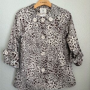 New York Women's Leopard Print Jacket - Black and White